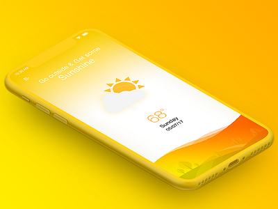 Weather App android interaction ios mobile product design summer sunny ui ux weather yellow