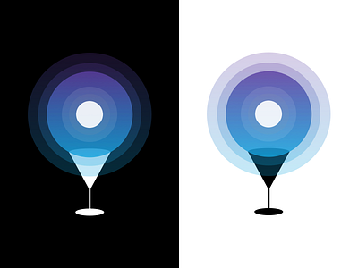 Moon Location Drink cocktail drink gradient icon illustration location logo mark moon vector