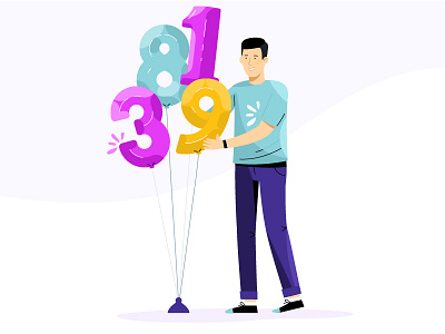 Man with the balloons balloons character character design flat design illustration illustrator man vector