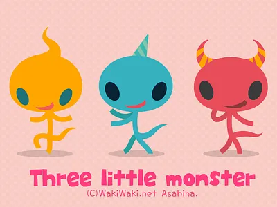 Three little monster illustrator