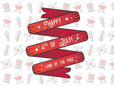 Happy 4th of July! 4th of july america design fireworks graphic design holiday illustration patterns typography vector