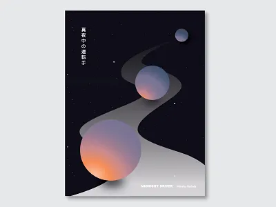 Midnight Driver aigajax alwayssummer japanese funk mixtape music poster