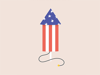 Firecracker for FabFitFun 4th of july animation email design flat illustration fourth of july gif illustration rocket