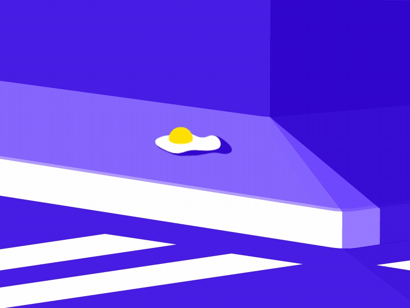 Sidewalk Egg big city car egg fried frying illustration intersection isometric motion road sidewalk taxi