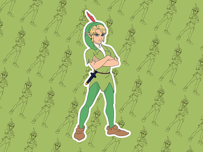 Link X Peter Pan cartoons illustration link mashup mashups peter pan smash stickers tinker bell tv vector zelda