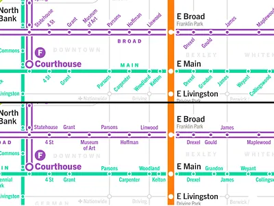 Transit Stop Labeling Comparison map tranportation transit transit map