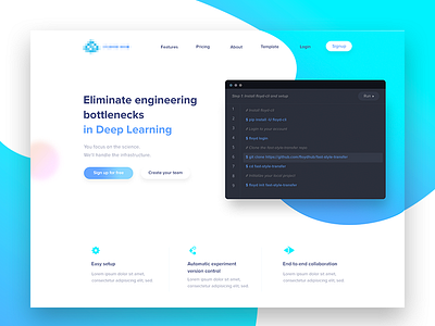 AI Website Design artificial intelligence startup gradients header