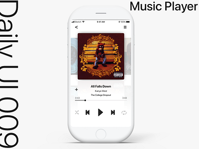 Daily UI #009 - Music Player apple college dropout daily ui dailyui ios kanye west music player ui user interface ux