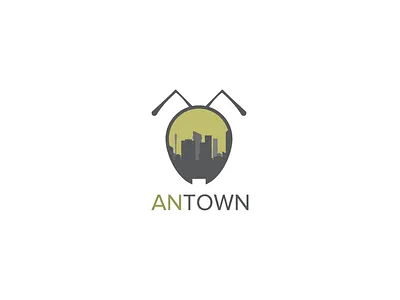 Antown logo ant branding icon identity logo logotype mascot town townscale vector
