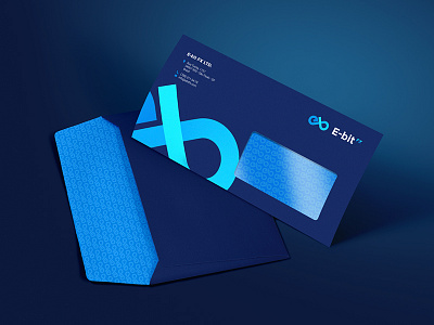 E-BitFX. Brandbook design. Envelope blue brandbook card envelope infinity letter logo logotype notebook