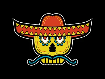 Sugar Skull illustrator mexican moustache sombrero sugar sugar skull skull