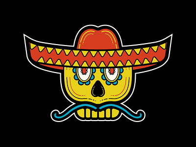 Sugar Skull illustrator mexican moustache sombrero sugar sugar skull skull