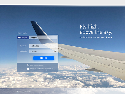 Airline UI/UX lightweight login screen login sketch ui uidesign ux uxdesign