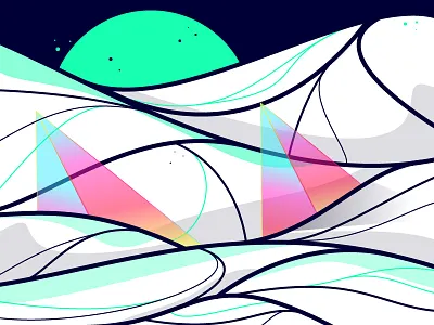 Alone in the dune #6 abstract design digital illustration illustrator landscape shapes