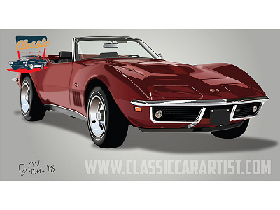 1969 Corvette classic car corvette illustrations