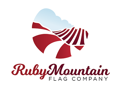 Ruby Mountain Flag Company america american flag brand branding identity logo patriotic ruby mountain stripes