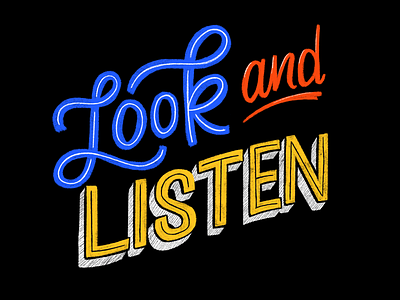 Look & Listen hand lettering hand type lettering my favorite murder