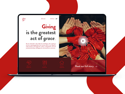 Charity Website Landing Page design interaction macbook red ui ux web