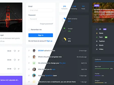 Light & Dark components admin components dark dashboard light widget