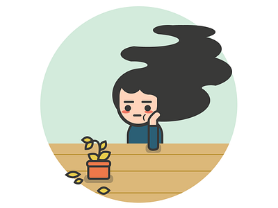 Error Status depressed error hair sad ui woman