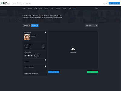 Upload File - Web Design Concept architecture clean dark design digital graphic mockup ui upload ux web