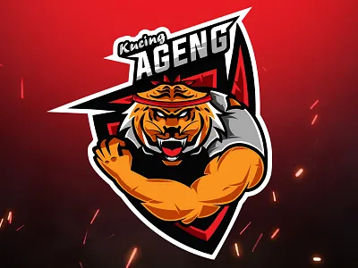 Kucing Ageng branding esport gaming illustration logo mascot sport vector