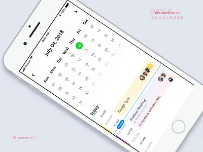 100 Days of UI - #6 100days app calendar challenge ui ux