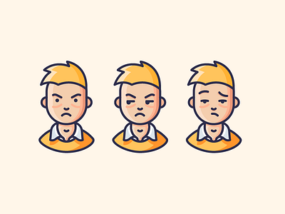 Emotions angry character emoji emotions frustrated icon illustration mad man outline people sad