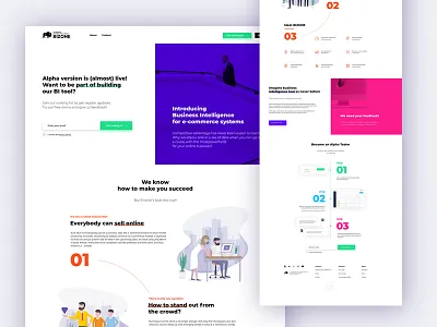Bizone - business intelligence bi bison brand branding business design e commerce guide intelligence onepage page web