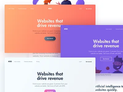 Header Exploration cards colors designer gradient headers hero illustration palette styleguide ui website