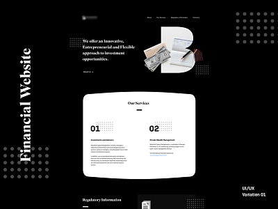 Financial Website Concept black conccept finance investment ui money popular tending theme ux