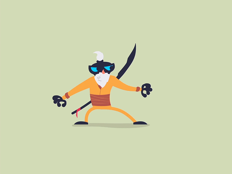 Character Animation 2d after effects animation character fight game game art gif glaive illustration unity vector