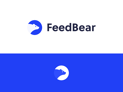 FeedBear Logo bear blue logo sans serif