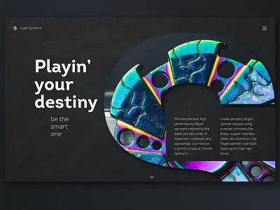 Figet Spinners grid landing page play promo spinner swiss type typography ui ux