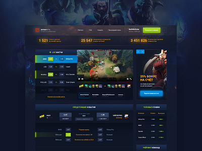 Dota 2 Bets design dota 2 site ui ux web