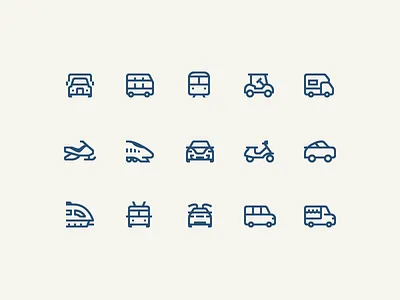 Simple Small: Ground Transportation 1em car city design digital art icon icon set icons outline train transport vector