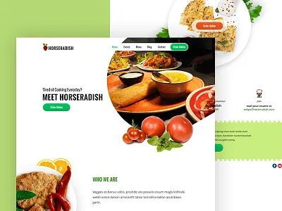 Restaurant Web page clean food green landing photoshop radish restaurant tint webpage