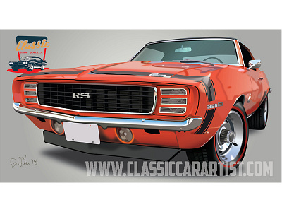 1969 Camaro RS camaro rs classic car illustrationss