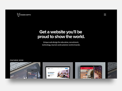 Hero Unit - Hidden Depth adobexd agency black dark hero portfolio studio ui web design