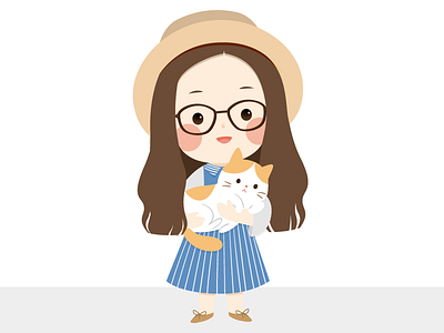 My Cat cat cute design girl illustration vector