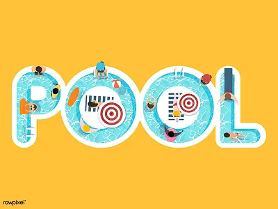 Pool design font fun graphic icon people pool summer swimming typography vector