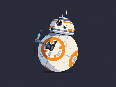 BB-8 bb8 character design flat geometric illustration movie robot starwars vector