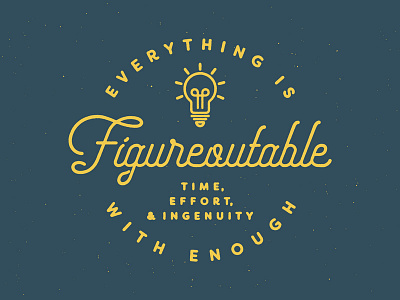 Everything Is Figureoutable background desktop distress effort ingenuity light bulb line art slogan texture typography wallpaper