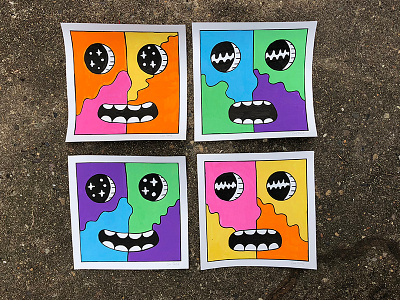 Too Cool, Too Warm color faces illustration painting portrait posca traditional