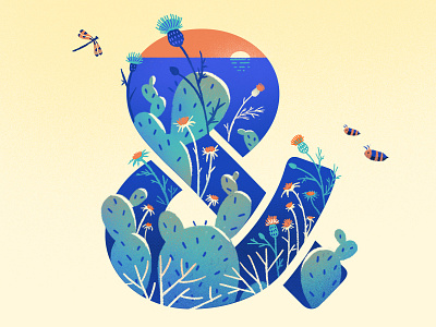 Summer 2018 blue cactus creative flowers hot illustration israeli sea season summer sunset weather