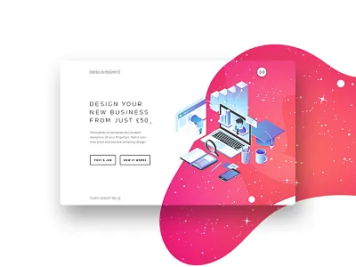 Landing Page Header design designer freelancers gradient landing page students web web design