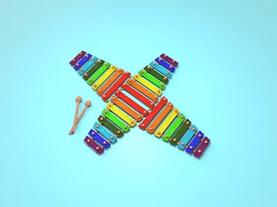 X = Xylophone 36 days of type 3d cinema4d illustration render type typography c4d x xylophone