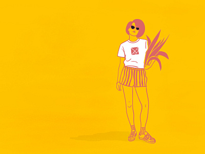 Sun flowers girl lines sun dataart