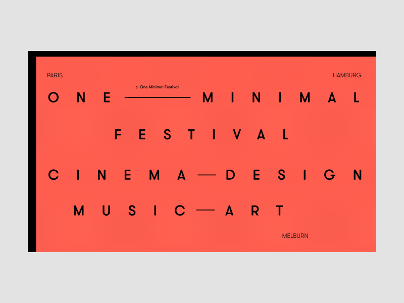 One Minimal Festival Loader Animation animation art cinema concept design festival gif loader music promo ui ux