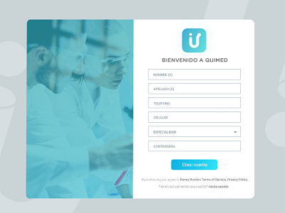 Login screen Design Exploration - Quimed 404 app bootstrap colors gradient minimal portfolio profile subscribe ui ux website